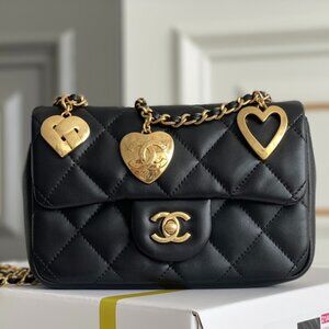 Chanel quilted black shoulder bag